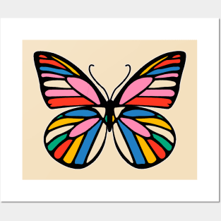 Joyful Multicolored Butterfly Posters and Art